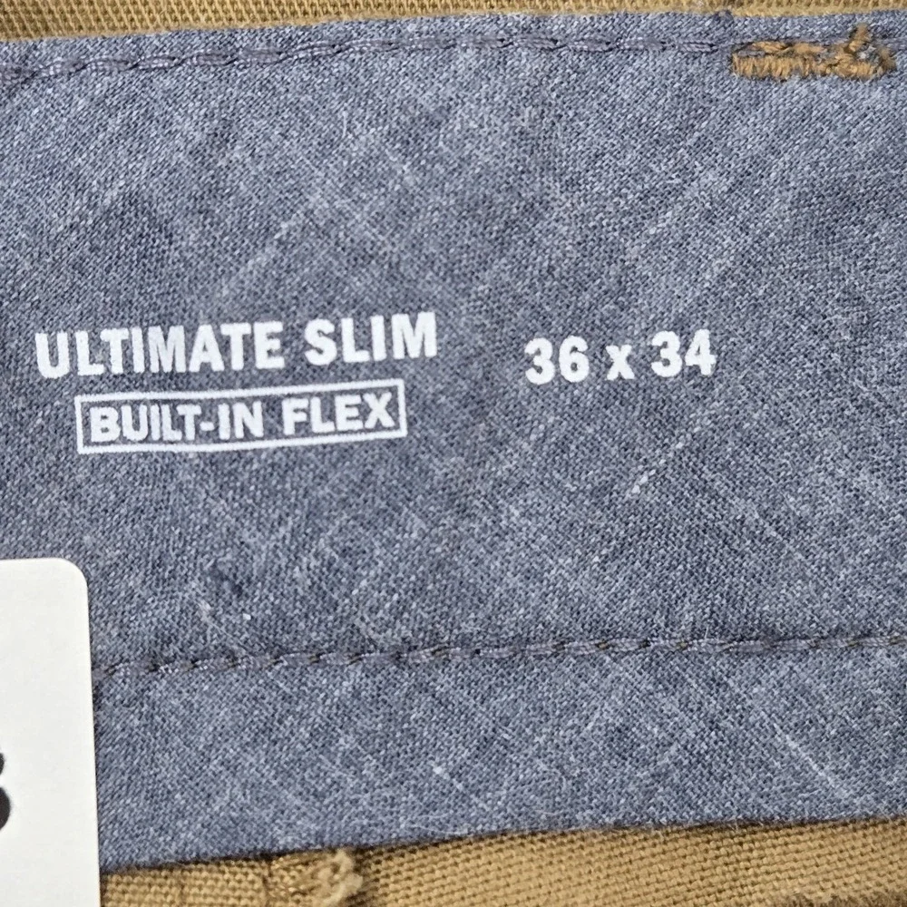 Old Navy Men Pants 36X34 Brown Chino Twill Button‎ 33